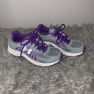 Under Armour tennis shoes (purple, gray, white)